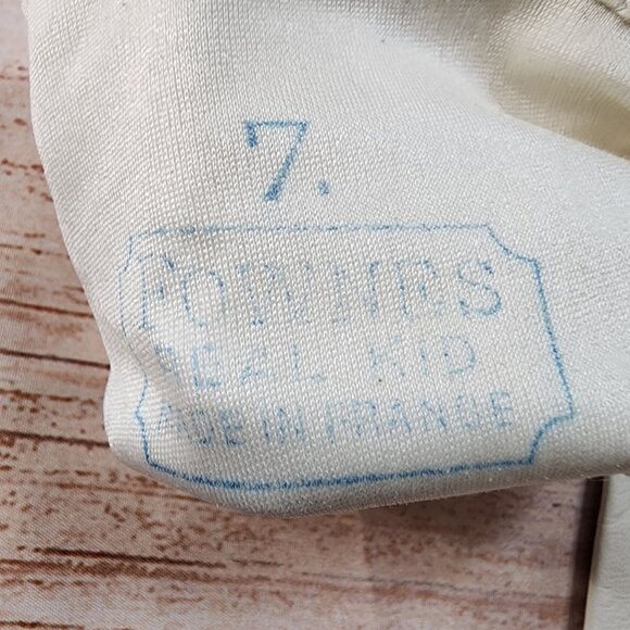 Vintage 100% Leather Silk Lined Opera Gloves By Fownes Made In France Size 7 - Picture 5 of 6